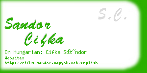 sandor cifka business card